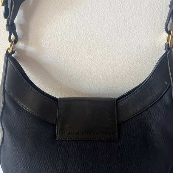 90\'S GUCCI VINTAGE JACKIE CANVAS LEATHER HOBO SATCHEL